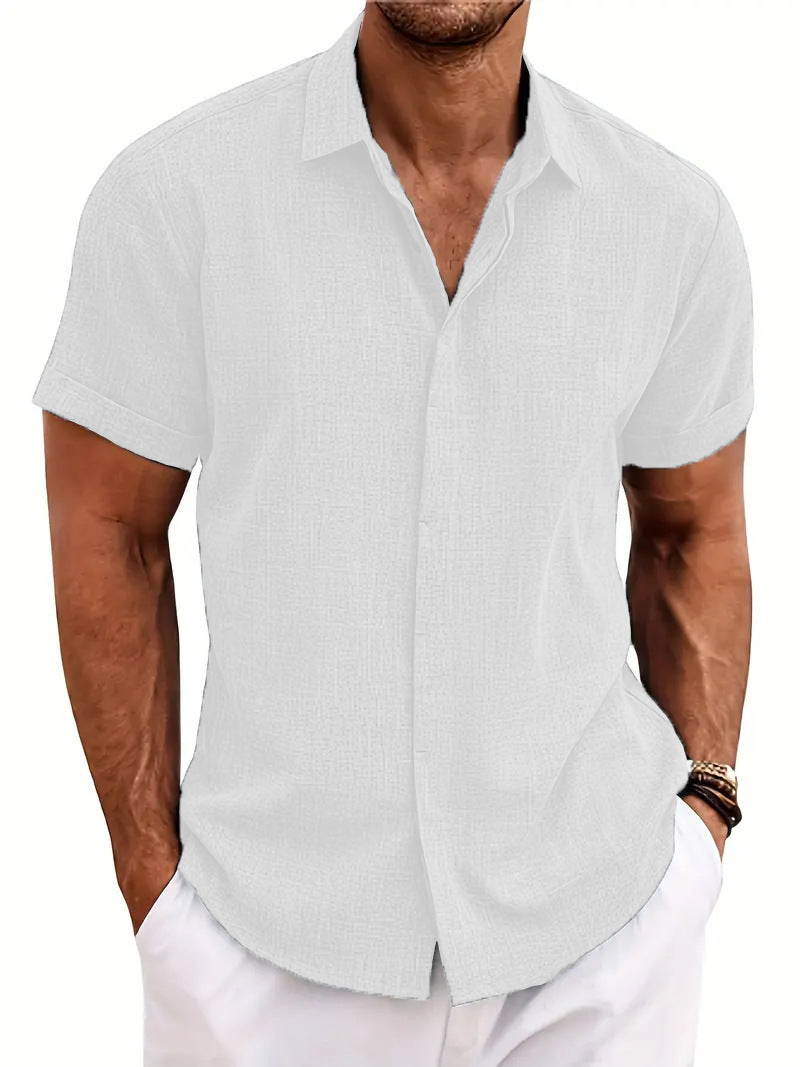 Men's loose fitting beach short sleeved shirt