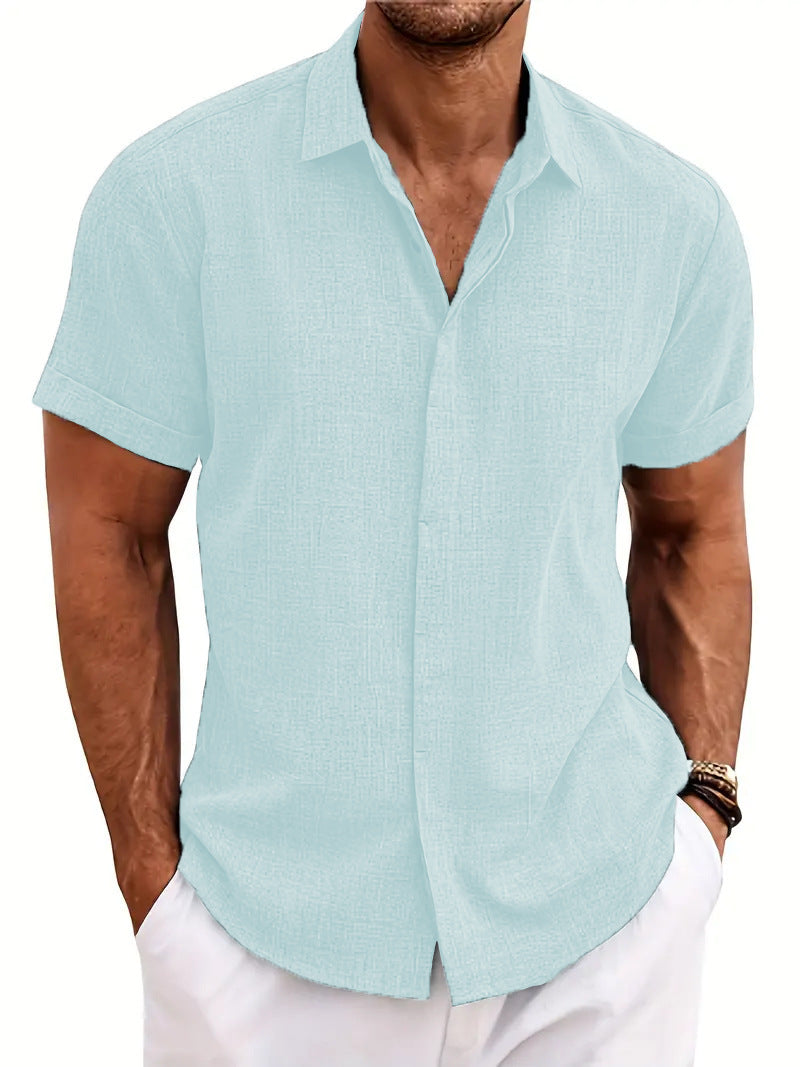 Men's loose fitting beach short sleeved shirt
