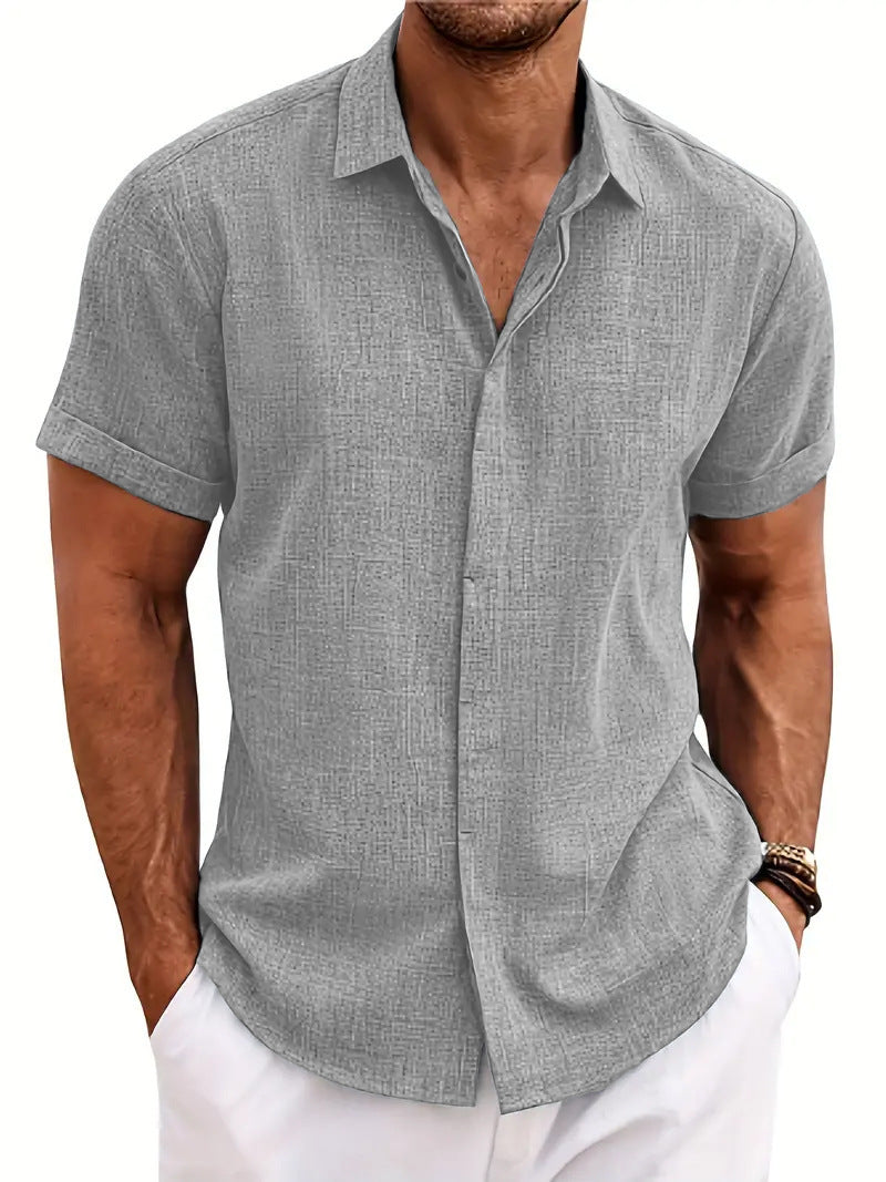 Men's loose fitting beach short sleeved shirt