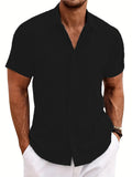 Men's loose fitting beach short sleeved shirt