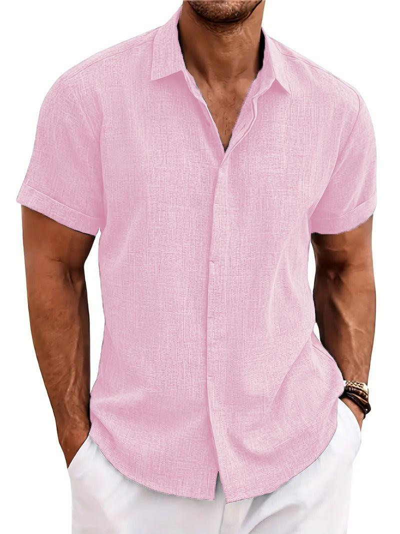 Men's loose fitting beach short sleeved shirt